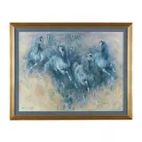 Wild Horses by Denes de Holesch, Oil on canvas, sold May 2024