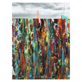 NYC Rains Color by Mark Abercrombie, Found print wtih acrylic on canvas, sold May 2024