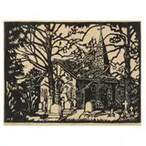 St. Matthews, Hillsborough by Mabel Pugh, Linoleum block print on Japan paper, sold May 2024