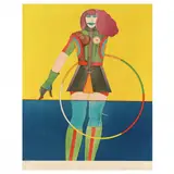 Girl with Hoop (from the Fun City Portfolio ) by Richard Lindner, Lithograph in colors, sold May 2024