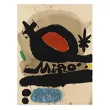 Oiseau Solaire, Oiseau Lunaire, Etincelles (Solar Bird, Lunar Bird, Sparks) by Joan Miró, Lithograph in colors on Lana paper, sold May 2024