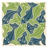 Water by M. C. Escher, Woodcut in colors on wove paper, sold May 2024