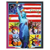 Full Liberty by Peter Max, Mixed media with acrylic over lithography on paper, sold May 2024
