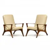 Pair of Walnut Lounge Chairs by Ed Paradise, Contemporary, sold May 2024