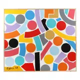 Large Colorful Abstract Painting by Sam Ezell, Oil on canvas, sold May 2024