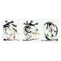 Las Tres Hermanas Ikebanas, Black Series Limited Edition by Dale Chihuly, Sugar lift aquatint with handwork and charring on over paper, sold May 2024