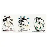 Las Tres Hermanas Ikebanas, Black Series Limited Edition by Dale Chihuly, Sugar lift aquatint with handwork and charring on over paper, sold May 2024