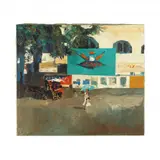 Piazzetta in Ischia by Nicola Simbari, Oil on canvas, sold May 2024