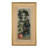 Girl with a Birdcage by Jean Calogero, Oil on canvas, sold May 2024
