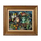 Two Figures with Sea Creatures & Fruit by Jean Calogero, Oil on canvas, sold May 2024