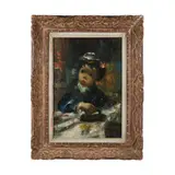 Young Girl Ironing by Jean Calogero, Oil on canvas, sold May 2024