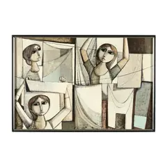 Women at the Clothesline by Lucio Ranucci, Oil on canvas, sold May 2024