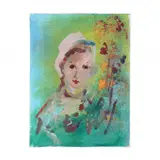 Portrait of a Girl by Ernesto Treccani, Oil on canvas, sold May 2024