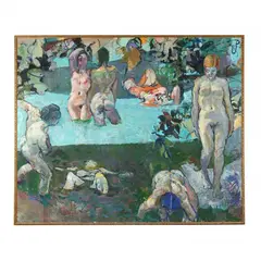 Bathers II by Andrew Martin, Oil on canvas, sold May 2024