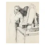 Maud's Mother with Thomas Day Dresser in Yanceyville by Maud Gatewood, Ink wash on paper, sold May 2024