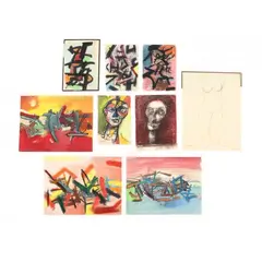 A Collection of Drawings and Sketches by Giuseppe Napoli, (9) works including: a graphite and colored pencil sketch of a nude woman, sold May 2024