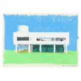 Villa Savoye by Melissa Harris, Pastel and graphite on paper, sold May 2024