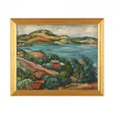 Fort Pond Bay, Montauk, N.Y. by Stephen Story, Oil on panel, sold Apr 2024
