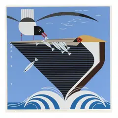 Pelican Pantry by Charley Harper, Serigraph in colors, sold Apr 2024