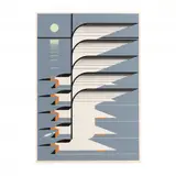Skimmerscape by Charley Harper, Serigraph on colors on paper, sold Apr 2024