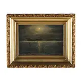 Nocturnal Lake Scene, New York by D.F. Gunz, Oil on artist board, sold Apr 2024
