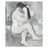 Nude Braiding Hair by Benjamin Kopman, Gouache on paper, sold Apr 2024