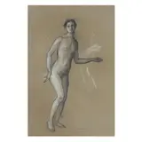 Nude by Arthur Bowen Davies, Graphite and pastel on paper, sold Apr 2024