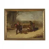 A Team of Travelers by Howard Hill, Oil on canvas, sold Apr 2024