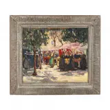 Markets in Brittany by Willafred Bercry, Oil on canvas, sold Apr 2024