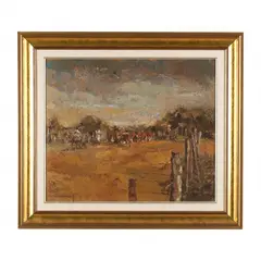 Landscape with Figures by Bruno Widmann, Oil on canvas, sold Apr 2024