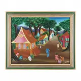 Street Scene by Jean Claude Louissaint, Oil on panel, sold Apr 2024
