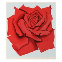 Red Rose by Lowell Nesbitt, Silkscreen print in colors on wove paper, sold Apr 2024