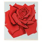 Red Rose by Lowell Nesbitt, Silkscreen print in colors on wove paper, sold Apr 2024