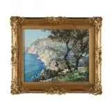 Cliffs of Capri by Fausto Pratella, Oil on panel, sold Apr 2024