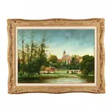 Village de la Sarthe by Lionel Garner, Oil on canvas, sold Apr 2024
