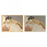 Fuemees De Santal: Mandchoukuo (Two Works) by Paul Jacoulet, Each a woodblock print in colors with silver on paper, sold Apr 2024