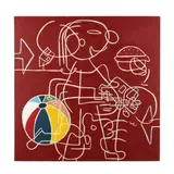 Red Schoolbus (Beachball) by Tilo Kaiser, Acrylic on canvas, sold Apr 2024
