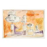La Famille by Tilo Kaiser, Watercolor and ink on paper, sold Apr 2024