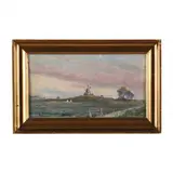 Windmill Under Moonlight by Carl Hornung Jensen, Oil on canvas, sold Apr 2024