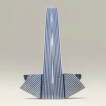 Untitled (Basket) by Chunghi Choo, c. 1995, chrome-plated copper, enamel, sold Jul 2026