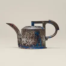 Teapot by Anne Hirondelle, c. 1985, glazed stoneware, sold Jul 2026