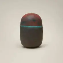 Ocean-Edge Closed Form (with rattle) by Toshiko Takaezu, 1994, glazed porcelain, sold Jul 2026