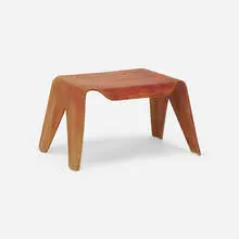 Child's stool by Charles and Ray Eames, 1945, aniline-dyed birch plywood, sold Oct 2022