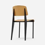 Semi-Metal chair, no. 305 by Jean Prouvé, 1950, enameled steel, beech plywood, aluminum, rubber, sold Oct 2022
