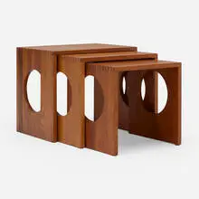 Nesting tables, set of three by Jens Quistgaard, 1981, teak, sold Oct 2022