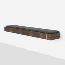 Wall-mounted shelf by Paul Evans, c. 1965, patinated copper, slate, sold Oct 2022