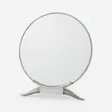 Corne de gazelle table mirror by Émile-Jacques Ruhlmann, c. 1925, silvered bronze, mirror, sold Oct 2022