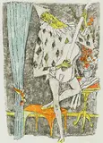 Musizierender Harlekin by Alois Carigiet, 1974, color lithograph, offered Jun 2018