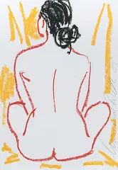 Sitzender, weiblicher Rückenakt by Luciano Castelli, 1989, oil, sold Jun 2018