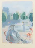 Frauen im Park by Thomas Ernst Gubler, gouache, offered Jun 2018